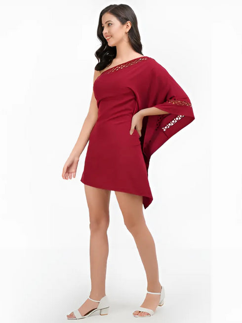 Wine Kaftan Party Dress